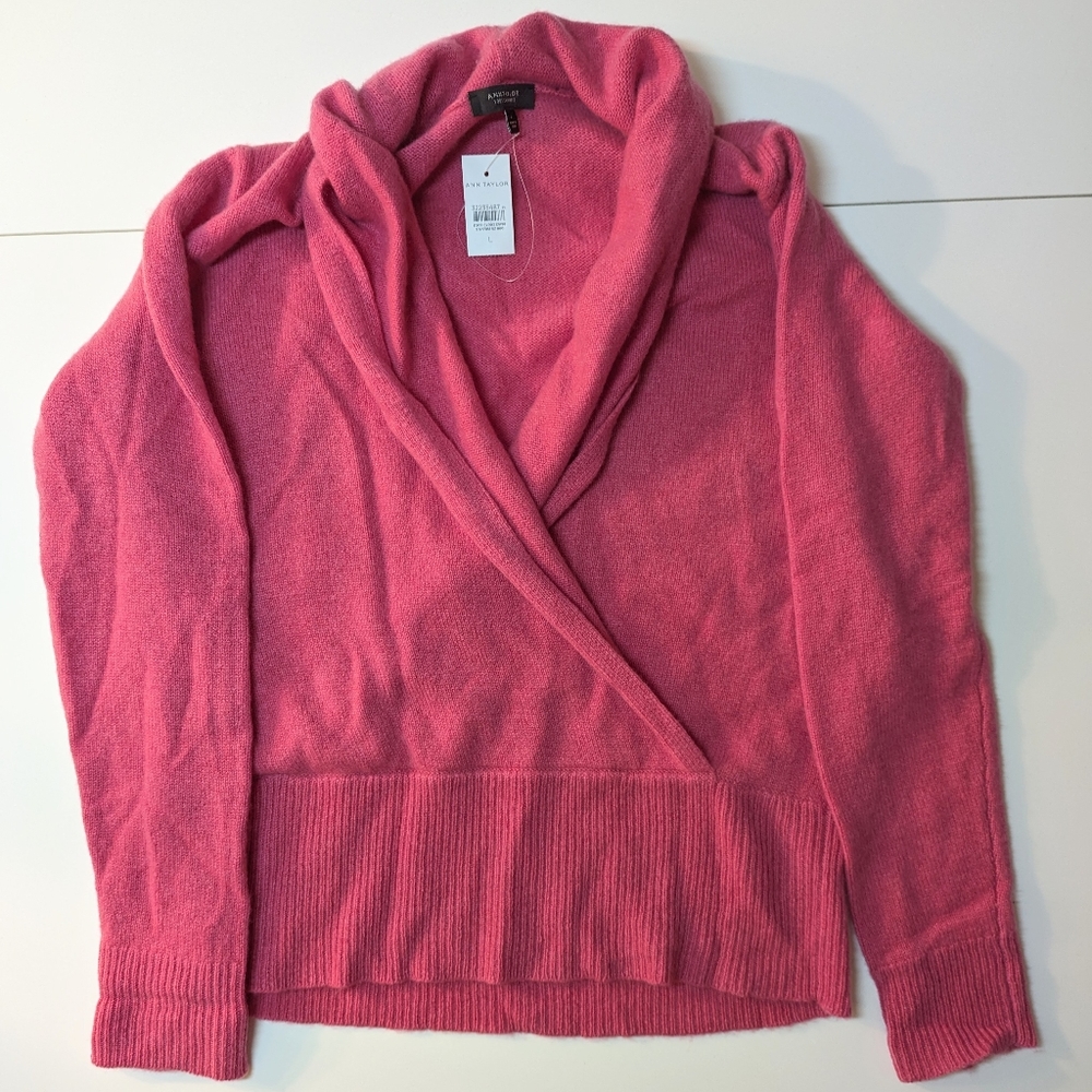 Ann Taylor Fuchsia Shawl Neck Cashmere Sweater NWT